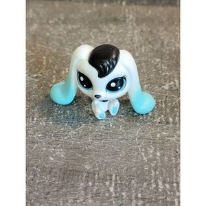 Littlest Pet Shop white blue bunny rabbit LPS toy figure